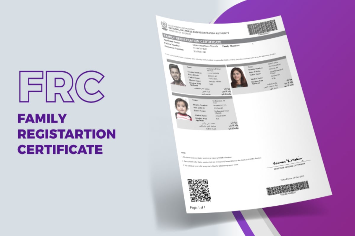 Family Registration Certificate (FRC) NADRA Detailed Guide